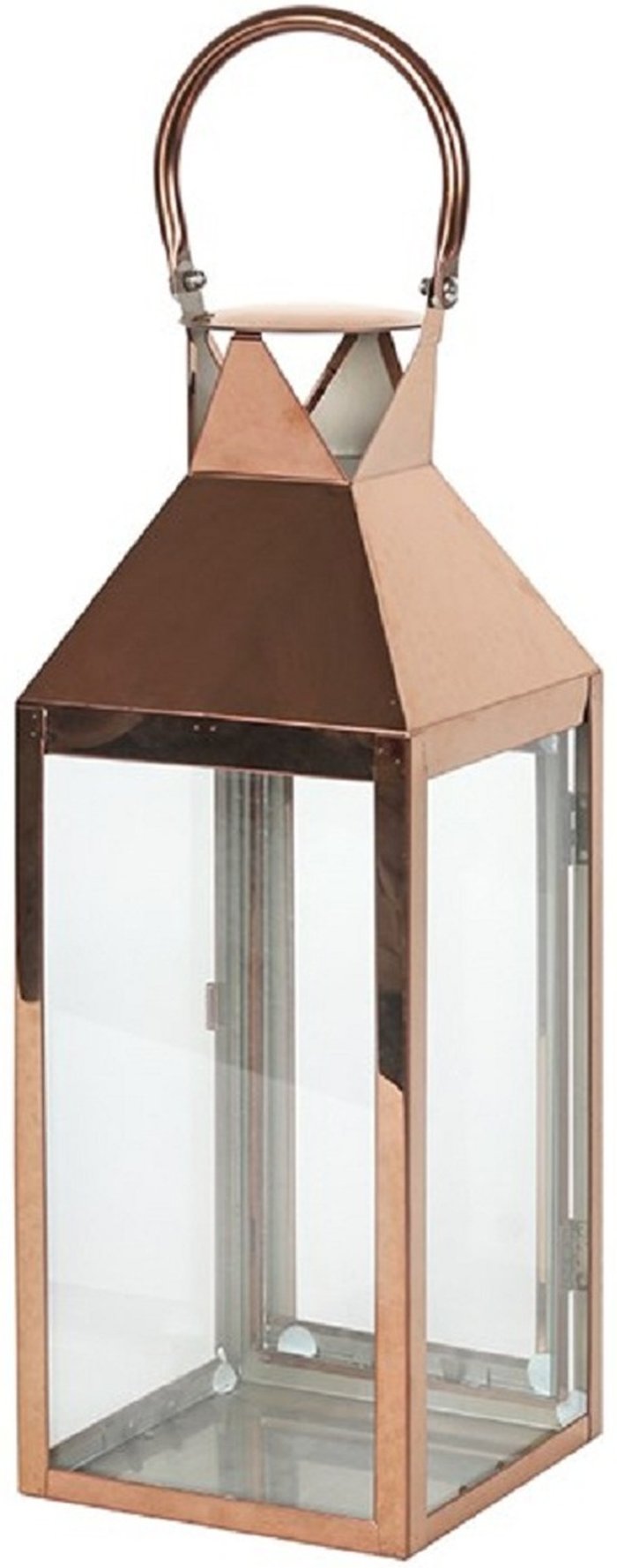 The Range | KDMK Large Copper Lantern Chunky Handle and Glass Windows - Metallic Copper KDMK Large Copper Lantern Chunky Handle and Glass Windows - Metallic Copper
