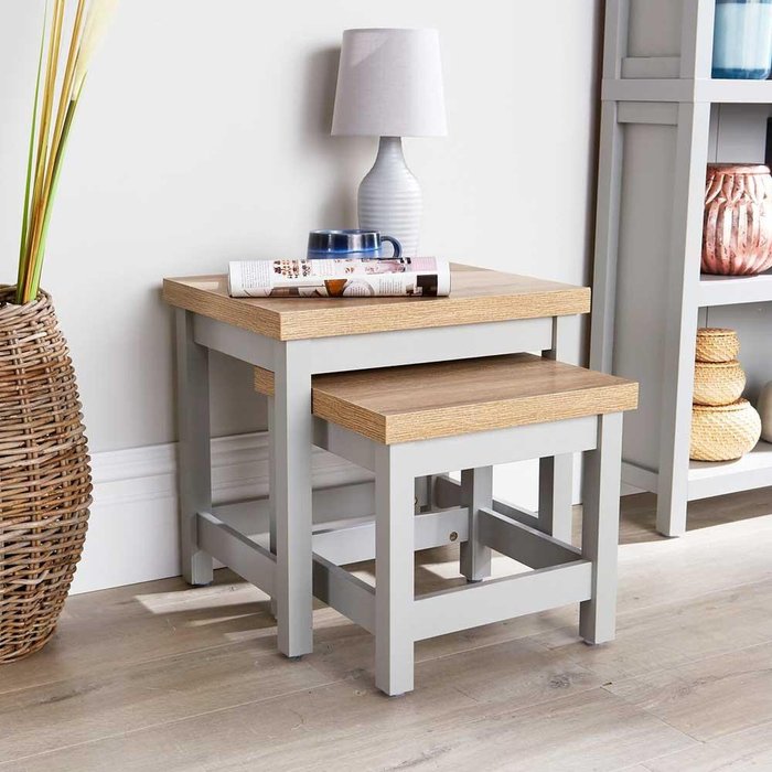 The Range | Home Source Avon Nest of 2 Tables - Grey Home Source Avon Nest of 2 Tables - Grey