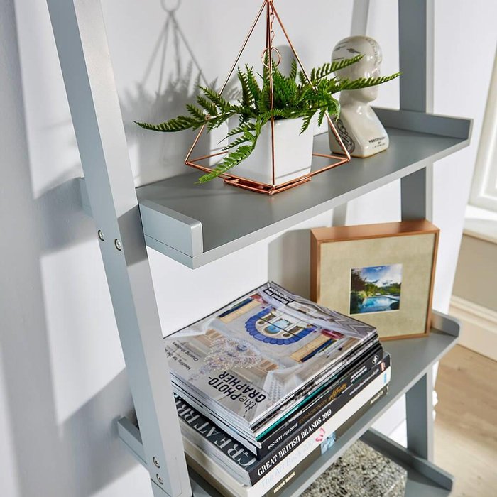 The Range | Home Source 5-Tier Ladder Shelf Storage Unit - Grey Home Source 5-Tier Ladder Shelf Storage Unit - Grey