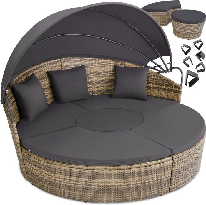 The Range | TECTAKE Tectake Island Rattan Sun Lounger Day Bed - Brown TECTAKE Tectake Island Rattan Sun Lounger Day Bed - Brown