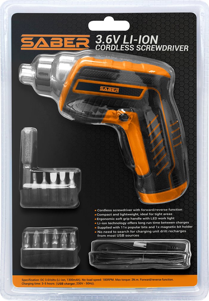 The Range | Saber Saber 3.6V Li-Ion Screwdriver Saber Saber 3.6V Li-Ion Screwdriver