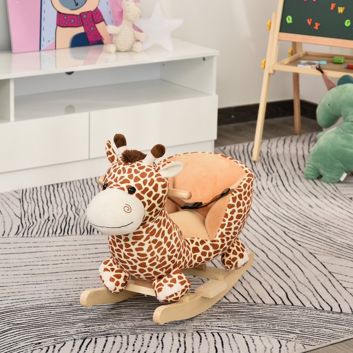 The Range | Jouet Jouet Kids Plush Rocking Giraffe with Sound- Yellow Jouet Jouet Kids Plush Rocking Giraffe with Sound- Yellow
