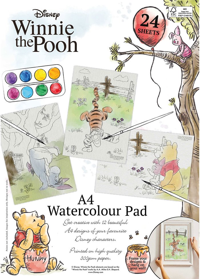 The Range | Disney Disney Winnie the Pooh Watercolour Pad Disney Disney Winnie the Pooh Watercolour Pad
