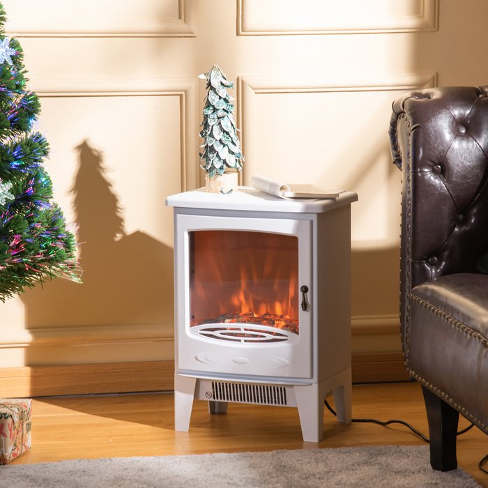 The Range | Etna Etna 1.8kW Freestanding Electric Fireplace Stove with Realistic Flame Effect - White Etna Etna 1.8kW Freestanding Electric Fireplace Stove with Realistic Flame Effect - White