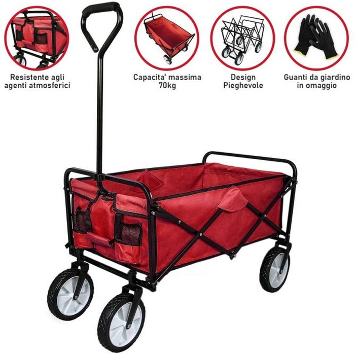 The Range | Monstershop Foldable Garden Cart Red - Red Monstershop Foldable Garden Cart Red - Red