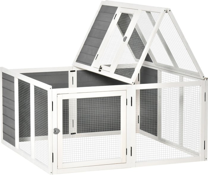 The Range | PawHut Pawhut Small Animal House With Openable Roof - Grey PawHut Pawhut Small Animal House With Openable Roof - Grey