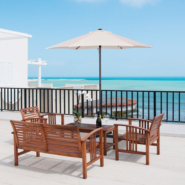 The Range | Outsunny 2m Parasol Patio Umbrella - Cream White Outsunny 2m Parasol Patio Umbrella - Cream White