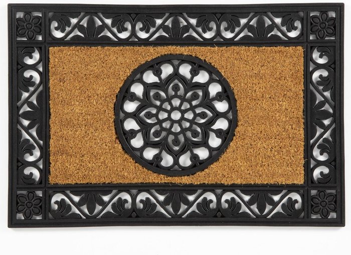 The Range | Esselle Esselle Openshaw 40X60Cm Black Rubber Mat With Mandala Coir Insert Esselle Esselle Openshaw 40X60Cm Black Rubber Mat With Mandala Coir Insert