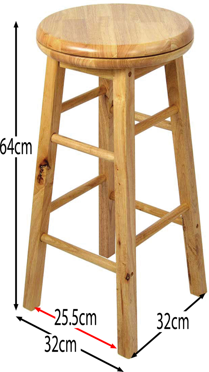 The Range | Wooden Revolving Bar Stool - Pine Wooden Revolving Bar Stool - Pine