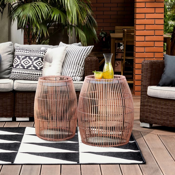 The Range | Teamson Home Teamson Home Garden Small Round Side Table in Bamboo Wicker - Brown Teamson Home Teamson Home Garden Small Round Side Table in Bamboo Wicker - Brown