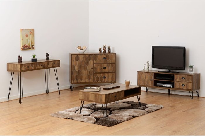 The Range | Seconique Ottawa 1 Door 3 Drawer Sideboard - Oak Effect Black Seconique Ottawa 1 Door 3 Drawer Sideboard - Oak Effect Black