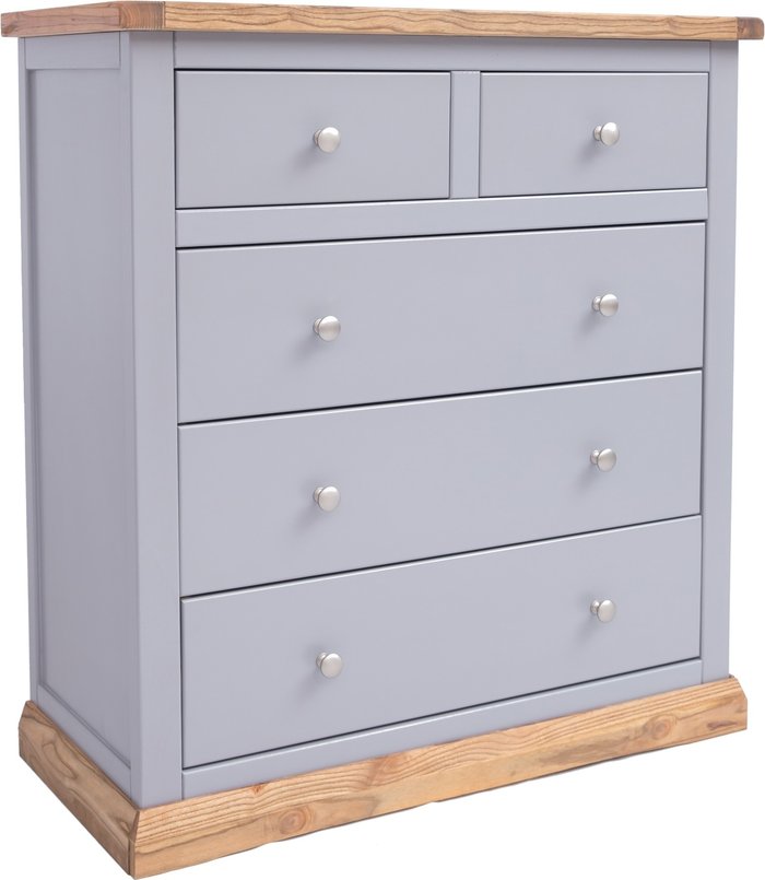 The Range | Cabinet Bits Biccari 2 over 3 Drawer Chest - Grey / Chrome Cabinet Bits Biccari 2 over 3 Drawer Chest - Grey / Chrome