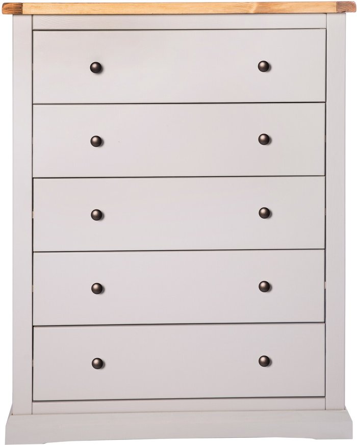 The Range | Cabinet Bits Loreo 5 Drawer Chest - Grey / Brass / Knob Cabinet Bits Loreo 5 Drawer Chest - Grey / Brass / Knob