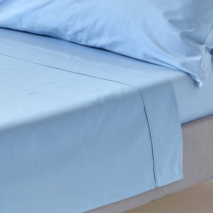 The Range | Homescapes 200 Thread Count Egyptian Cotton Flat Sheet - Blue / Superking Homescapes 200 Thread Count Egyptian Cotton Flat Sheet - Blue / Superking