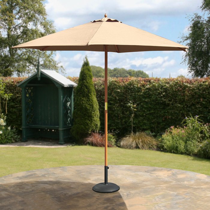 The Range | Suntime Suntime 2.7m Wooden Market Parasol - Cream Suntime Suntime 2.7m Wooden Market Parasol - Cream