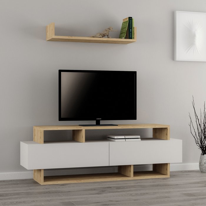 The Range | Decortie Rela Modern TV Stand Multimedia Centre TV Unit With Storage - Oak Decortie Rela Modern TV Stand Multimedia Centre TV Unit With Storage - Oak