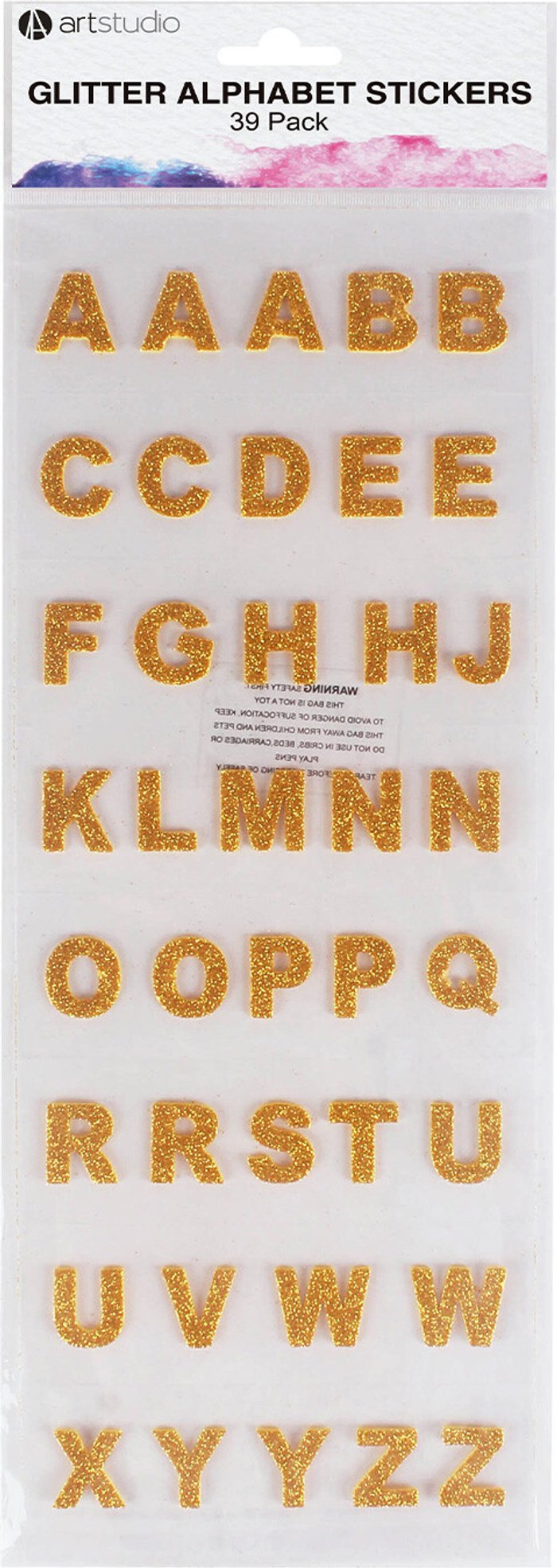 The Range | artstudio Pack of 39 Glitter Alphabet Stickers - Gold artstudio Pack of 39 Glitter Alphabet Stickers - Gold