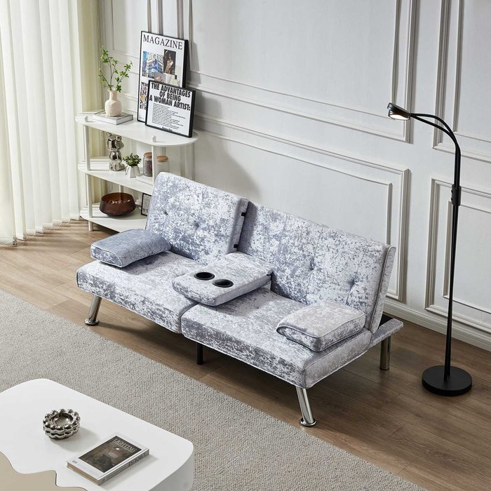 The Range | Westwood WestWood Fabric Manhattan Sofa Bed Recliner - Velvet Grey Westwood WestWood Fabric Manhattan Sofa Bed Recliner - Velvet Grey