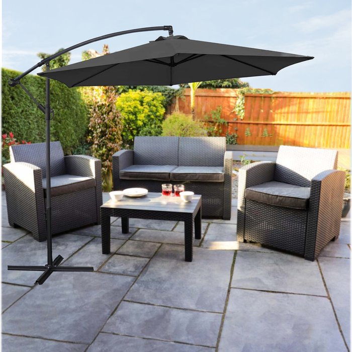 The Range | Groundlevel Groundlevel 3M Banana Garden Parasol - Black Groundlevel Groundlevel 3M Banana Garden Parasol - Black