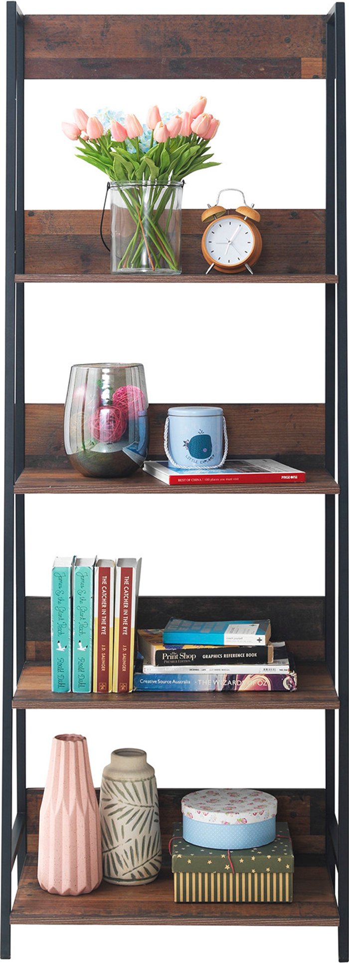The Range | Abbey Bookcase With Four Shelves - Rustic Oak Abbey Bookcase With Four Shelves - Rustic Oak