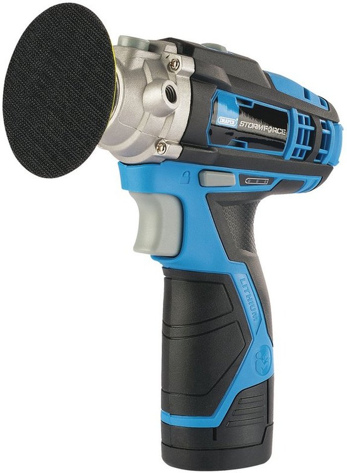 The Range | Draper Draper 10.8V Mini Polisher Kit - Blue/Black Draper Draper 10.8V Mini Polisher Kit - Blue/Black