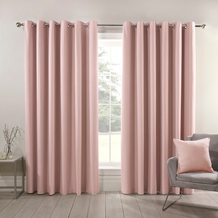 The Range | Divante Hoxton Blackout Eyelet Curtains - Blush / 168cm / 183cm Divante Hoxton Blackout Eyelet Curtains - Blush / 168cm / 183cm