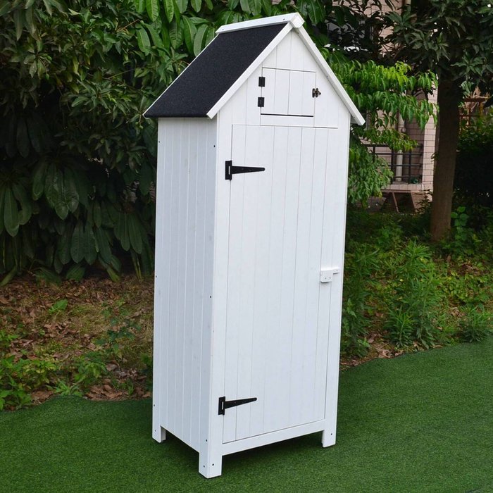 The Range | BIRCHTREE BIRCHTREE Wooden Sentry Box Beach Hut Shed - White BIRCHTREE BIRCHTREE Wooden Sentry Box Beach Hut Shed - White