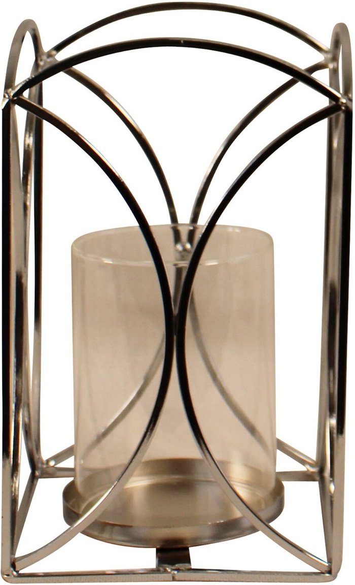 The Range | Inspire Home Dcor Small Silver Metal Glass Candle Lantern, 18.5cm - Silver Inspire Home Dcor Small Silver Metal Glass Candle Lantern, 18.5cm - Silver