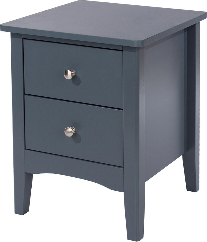 The Range | Core Products Ltd Como 2 Drawer Petite Bedside Cabinet - Midnight Blue Grey Core Products Ltd Como 2 Drawer Petite Bedside Cabinet - Midnight Blue Grey