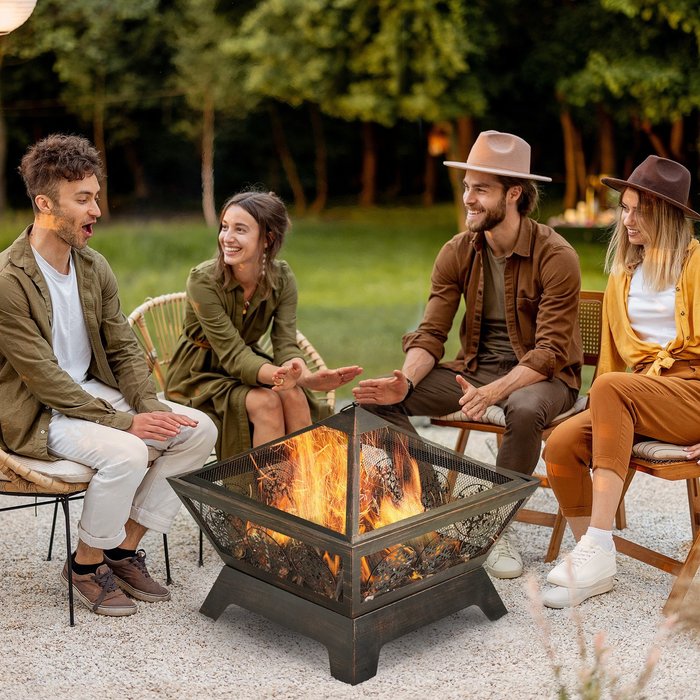 The Range | Outsunny Outdoor Wood Burning Firepit - Bronze Outsunny Outdoor Wood Burning Firepit - Bronze