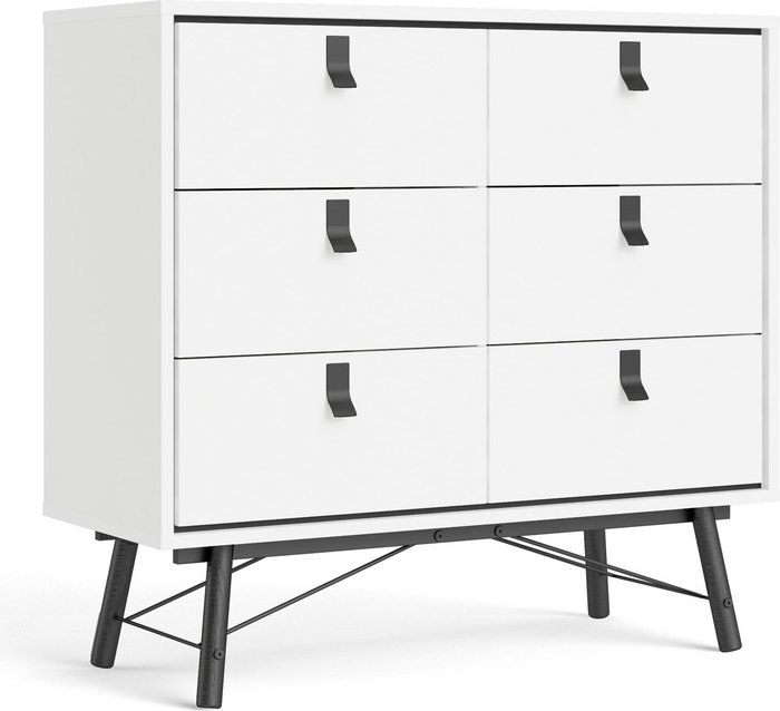 The Range | Furniture To Go Ry Double Chest of 6 Drawers - White Furniture To Go Ry Double Chest of 6 Drawers - White