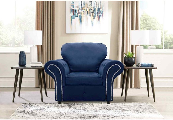 The Range | Simply Eleganza Oakana Luxury Plush Velvet Armchair - Blue Simply Eleganza Oakana Luxury Plush Velvet Armchair - Blue