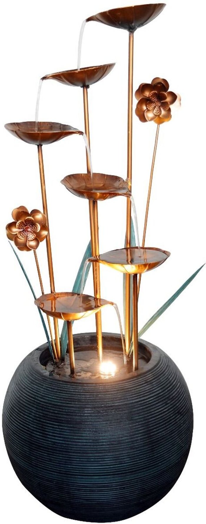 The Range | Tranquility Tranquility Zinc Flower & Bowl Solar Powered Water Feature Tranquility Tranquility Zinc Flower & Bowl Solar Powered Water Feature