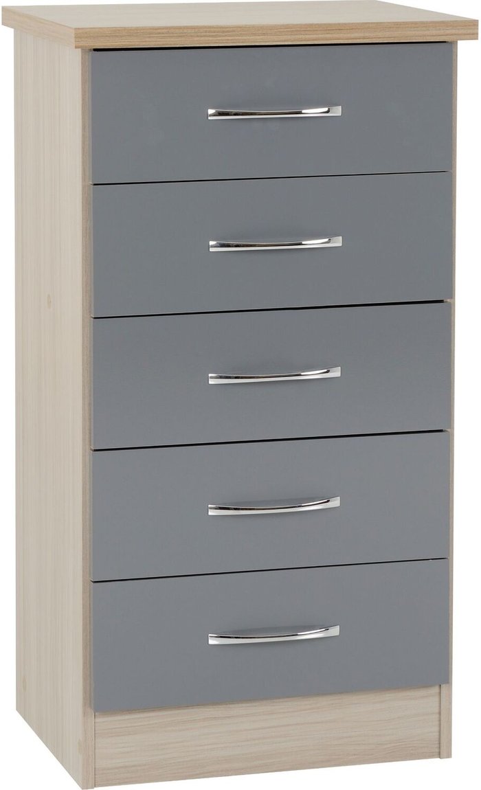 The Range | Dunelm Nevada Narrow Grey Chest of Drawer Grey Dunelm Nevada Narrow Grey Chest of Drawer Grey