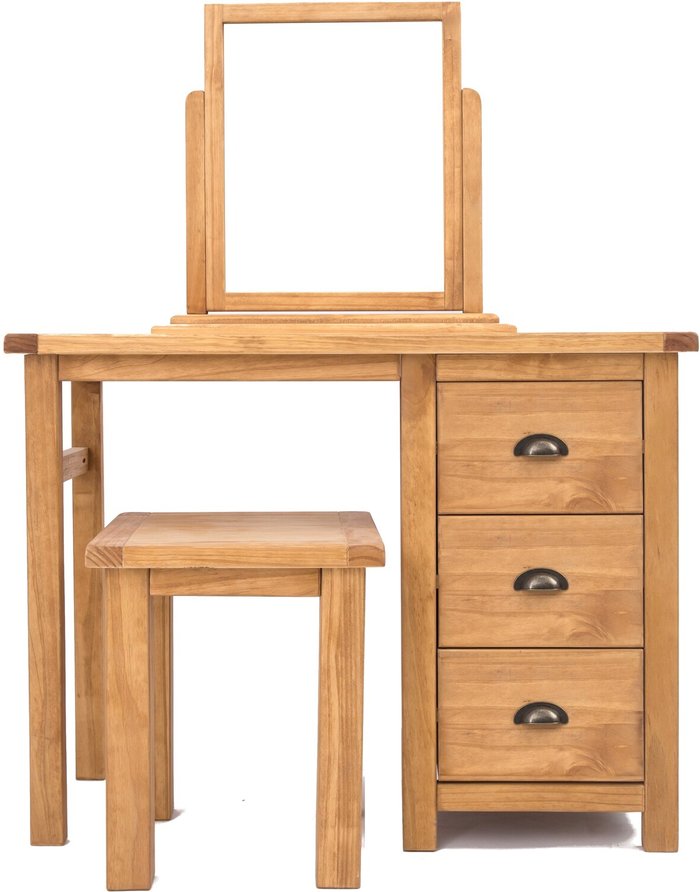 The Range | Cabinet Bits Lugo 3 Drawer Dressing Table Set - Brown / Brass Cup Cabinet Bits Lugo 3 Drawer Dressing Table Set - Brown / Brass Cup