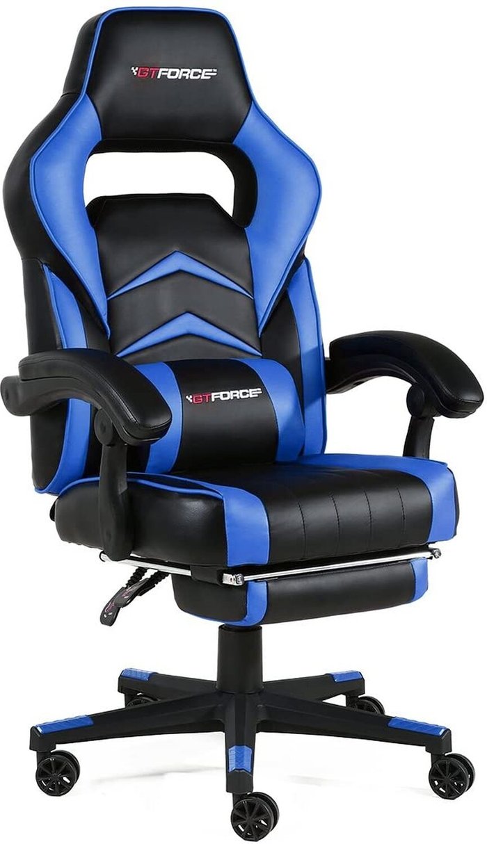 The Range | GTFORCE GTFORCE Turbo Reclining Leather Sports Racing Chair - Blue GTFORCE GTFORCE Turbo Reclining Leather Sports Racing Chair - Blue