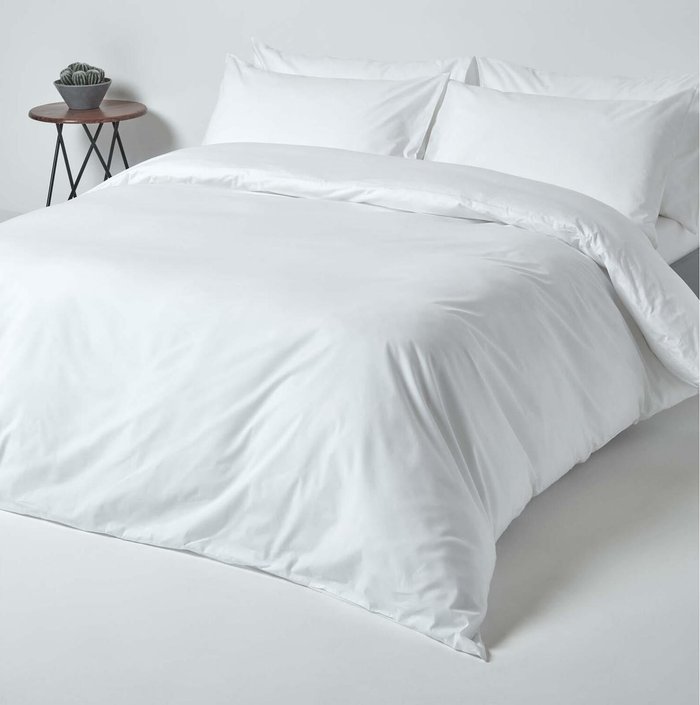 The Range | Homescapes Egyptian Cotton Duvet Cover with Pillowcase - White / Superking Homescapes Egyptian Cotton Duvet Cover with Pillowcase - White / Superking