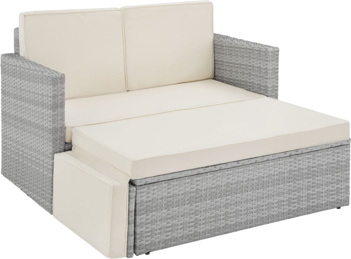 The Range | TECTAKE Tectake Corfu Rattan Sofa - Light Grey TECTAKE Tectake Corfu Rattan Sofa - Light Grey