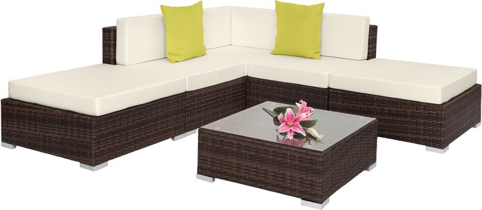 The Range | TECTAKE Tectake Paris Rattan Sofa Set - Dark Brown TECTAKE Tectake Paris Rattan Sofa Set - Dark Brown