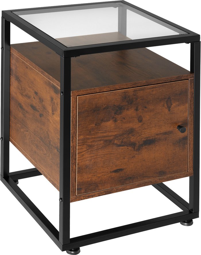 The Range | TECTAKE Nightstand Dudley With 3 Shelves And Magnetic Door - Industrial Dark TECTAKE Nightstand Dudley With 3 Shelves And Magnetic Door - Industrial Dark