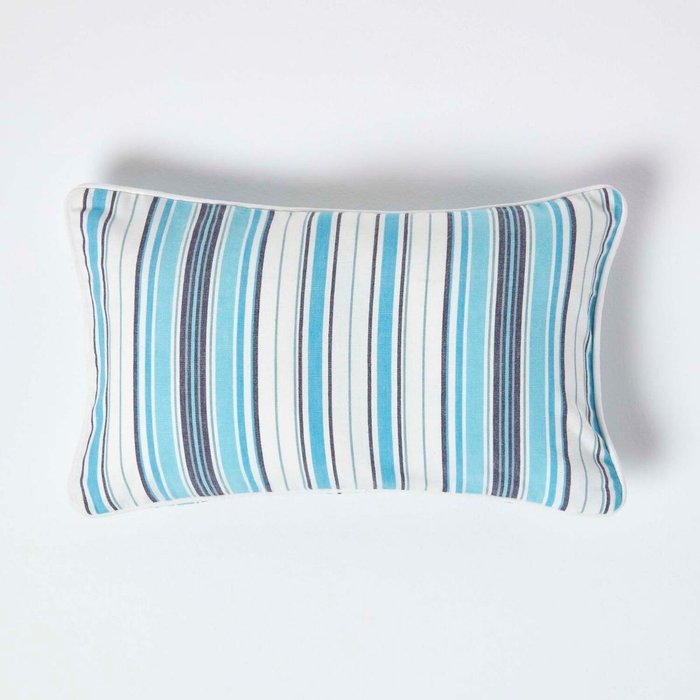The Range | Homescapes Homescapes Cotton New England Stripe Cushion Cover - Blue Homescapes Homescapes Cotton New England Stripe Cushion Cover - Blue