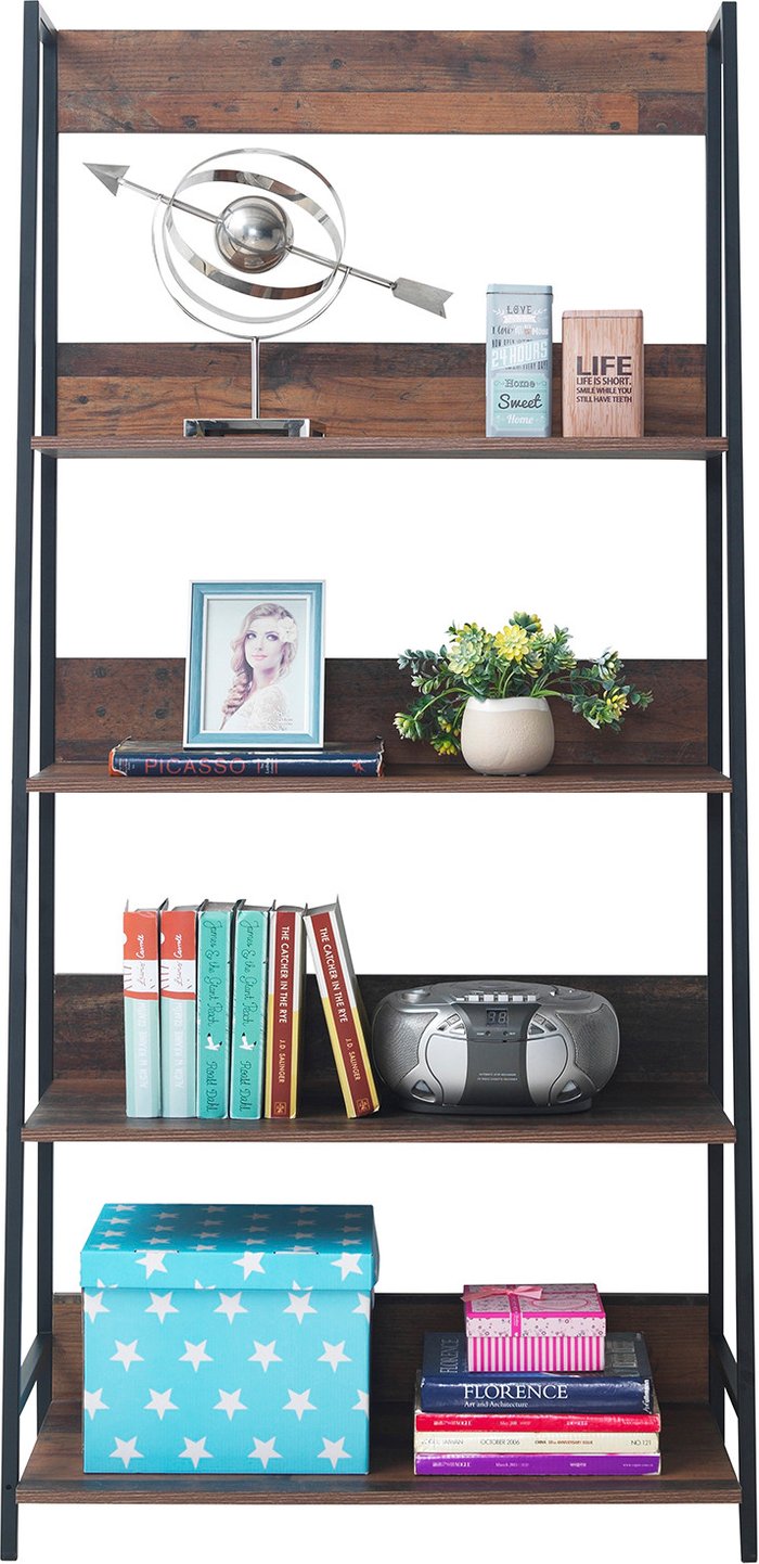 The Range | Abbey Ladder Bookcase With Four Shelves - Rustic OAk Abbey Ladder Bookcase With Four Shelves - Rustic OAk