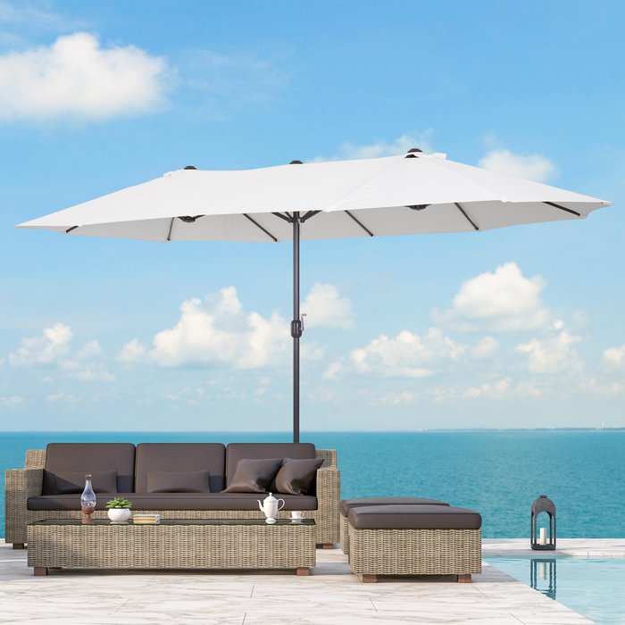The Range | Outsunny Outsunny 4.6m Double Canopy Parasol (base not included) - Beige Outsunny Outsunny 4.6m Double Canopy Parasol (base not included) - Beige