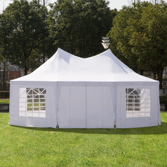The Range | Outsunny 6.8x5M Large Octagonal Party Tent Gazebo - White Outsunny 6.8x5M Large Octagonal Party Tent Gazebo - White