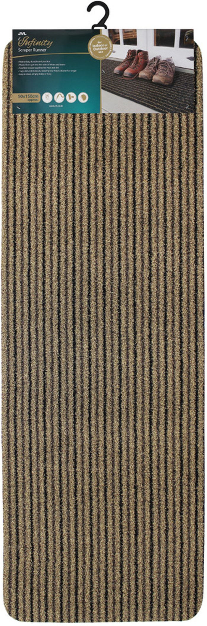 The Range | JVL JVL Infinity Scraper Runner Mat, 50x150cm - Beige JVL JVL Infinity Scraper Runner Mat, 50x150cm - Beige