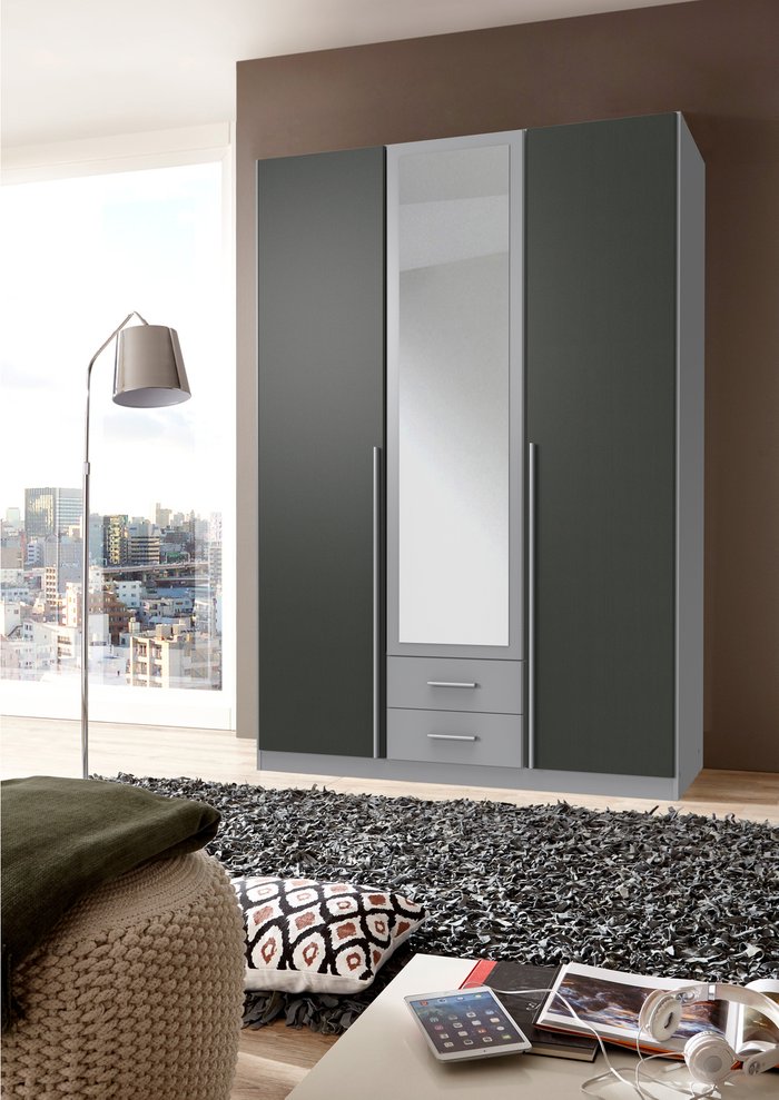 The Range | Tjs Husum Grey 3 Door Wardrobe - Graphite & Grey Tjs Husum Grey 3 Door Wardrobe - Graphite & Grey