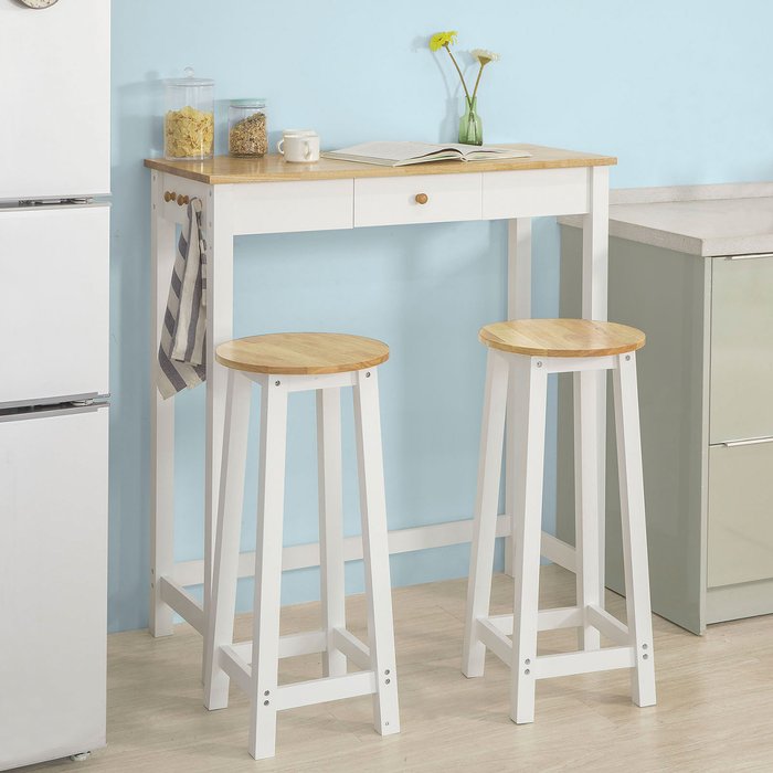 The Range | SoBuy SoBuy 3 Pieces Kitchen Breakfast Bar Set - White SoBuy SoBuy 3 Pieces Kitchen Breakfast Bar Set - White