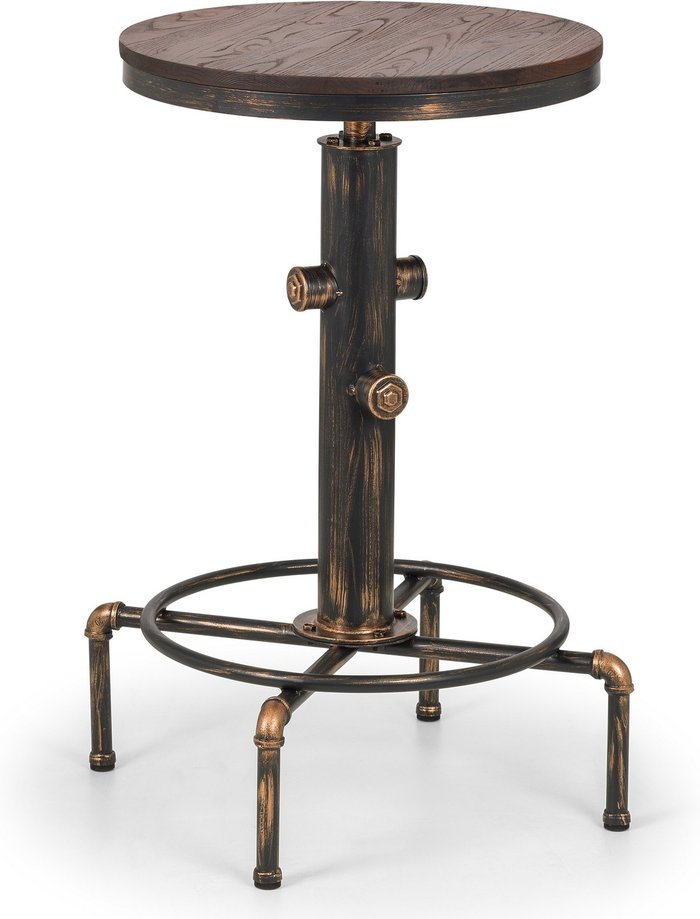 The Range | Julian Bowen Rockport Pipework Bar Table - Mocha Elm Julian Bowen Rockport Pipework Bar Table - Mocha Elm