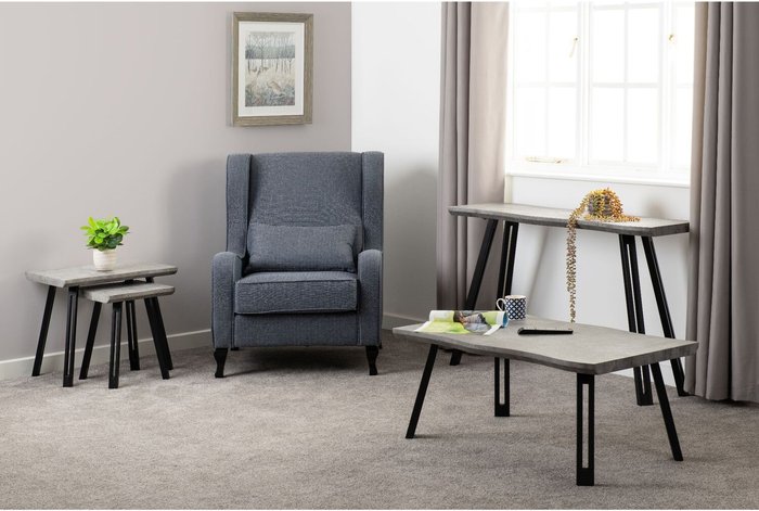 The Range | Quebec Quebec Wave Edge Coffee Table - Concrete Effect Quebec Quebec Wave Edge Coffee Table - Concrete Effect