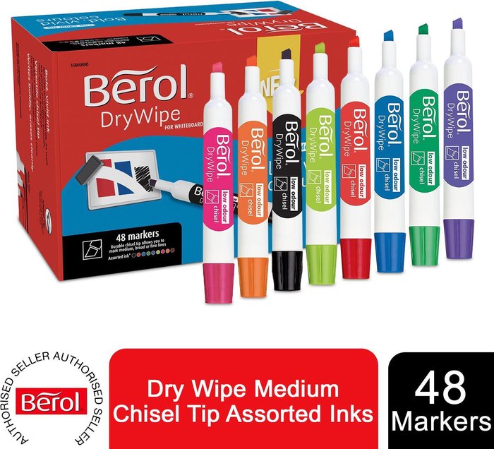 The Range | Berol Berol Whiteboard Marker - Chisel Tip, Assorted / 2.5mm / 48 Berol Berol Whiteboard Marker - Chisel Tip, Assorted / 2.5mm / 48